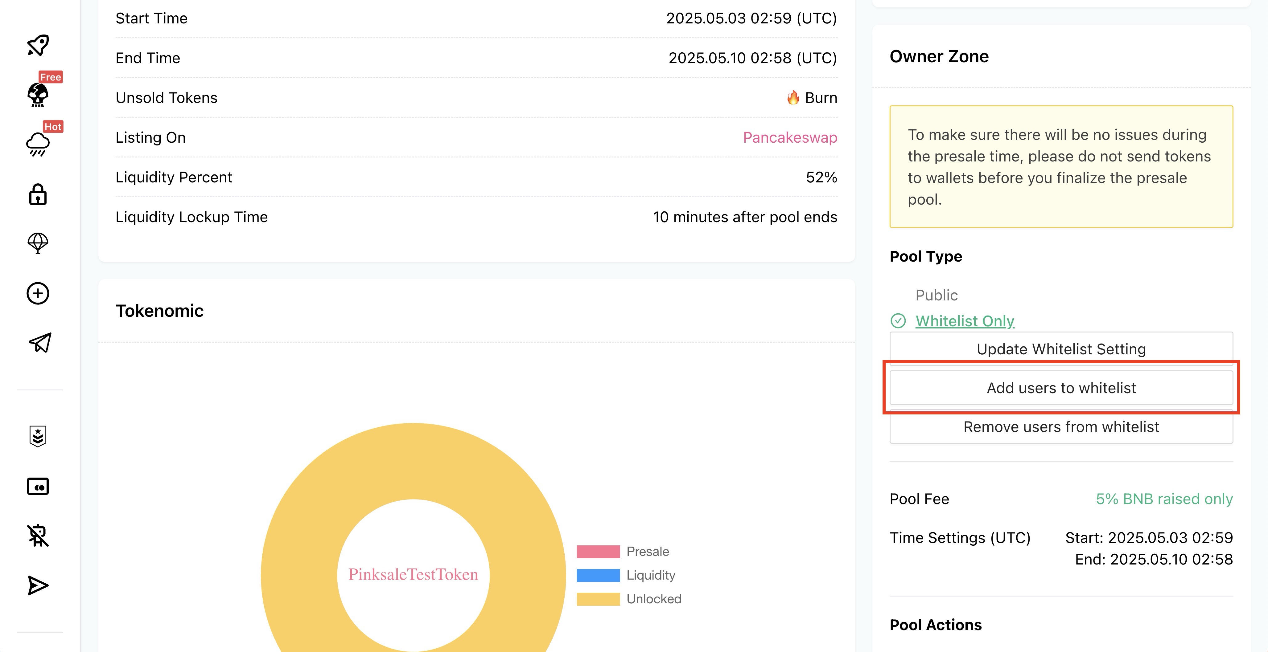 Add Remove Whitelists Add Users