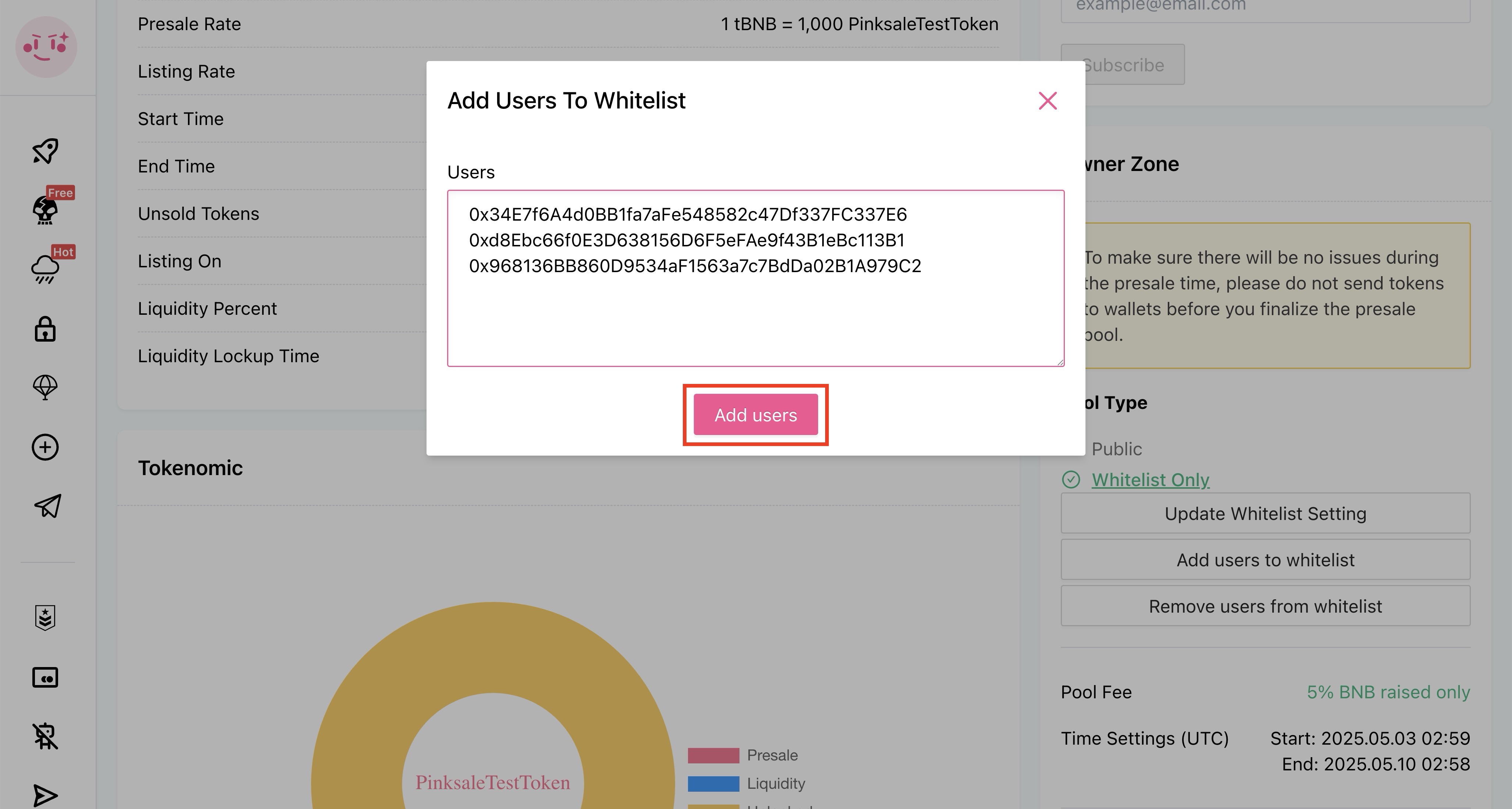 Add Remove Whitelists Add Users Step 2