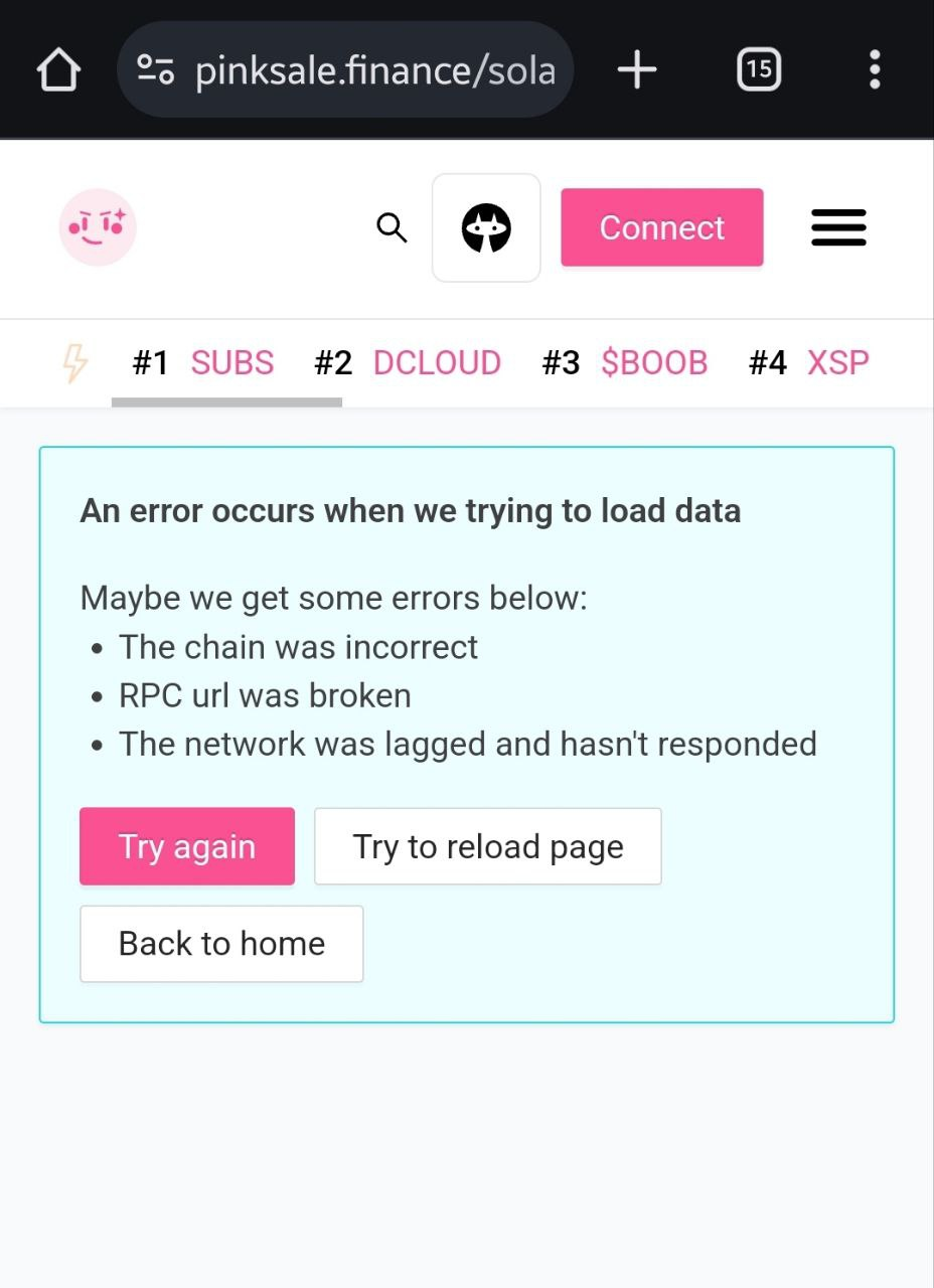 Error Loading Data Example