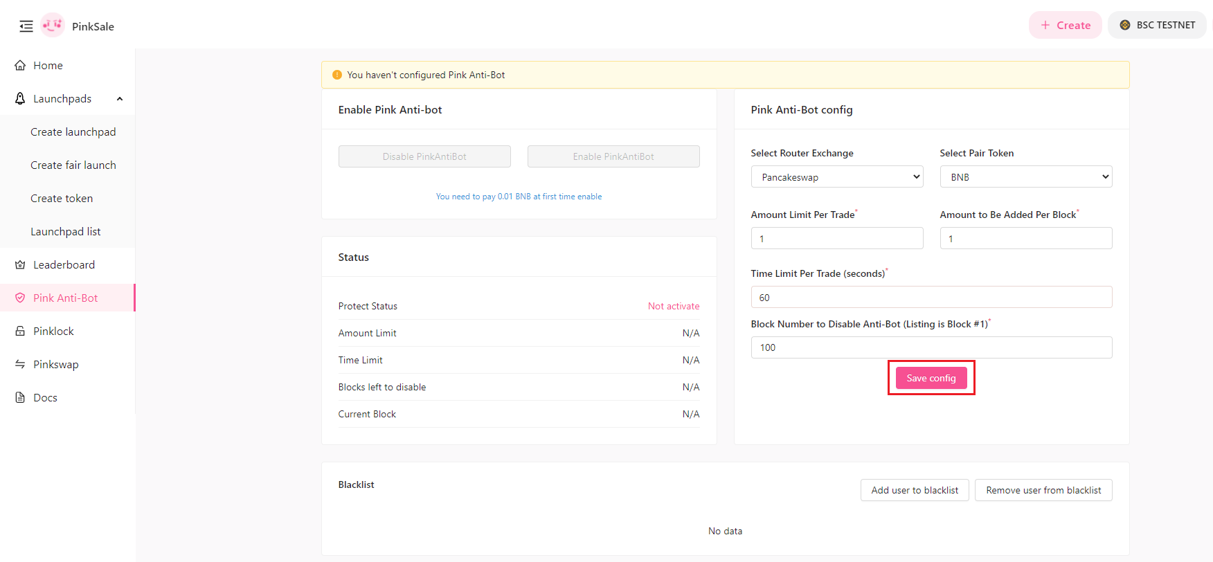 Example Anti-Bot Configuration
