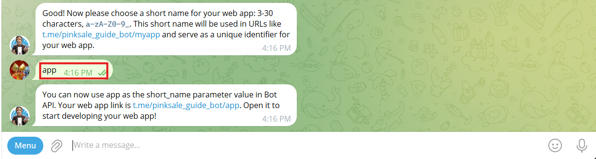 Enter App Short Name