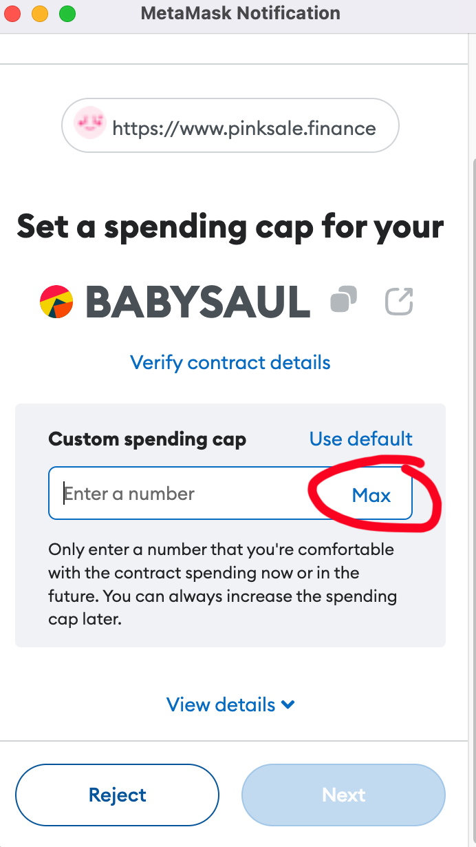 Create Presale and Approve 100% Total Supply (Max) on MetaMask