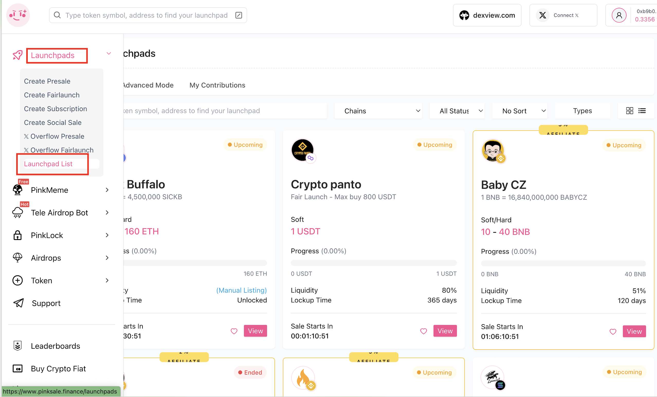 Navigate to Launchpad List