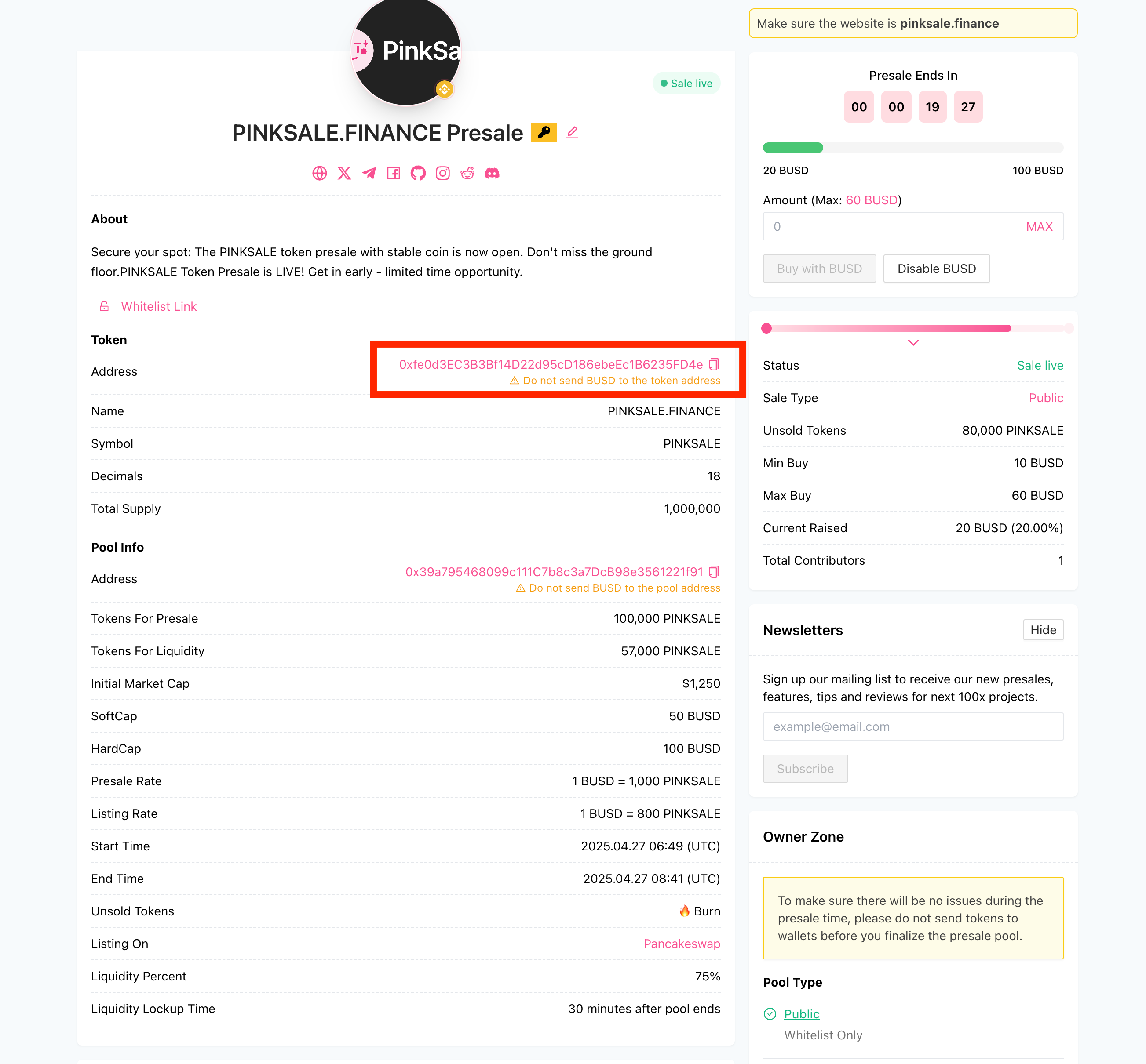 Withdraw Canceled Tokens - Step 2.1 - Finding Token Address on Launchpad Page