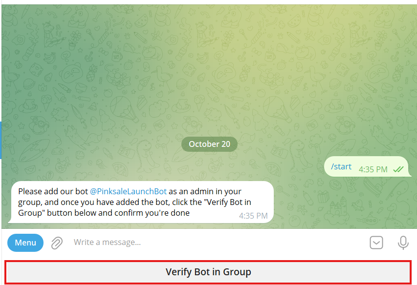 Choose Verify Bot Option