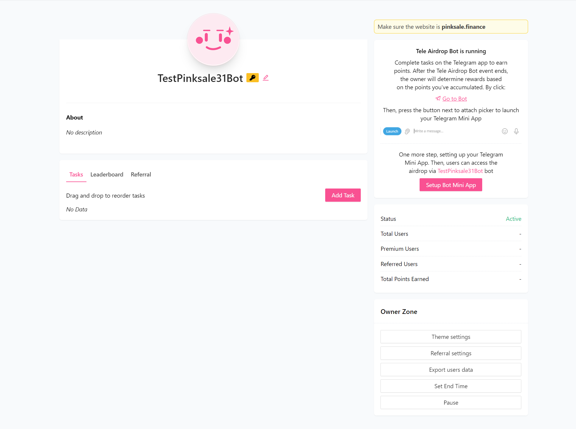 Create Tele Airdrop Bot Button
