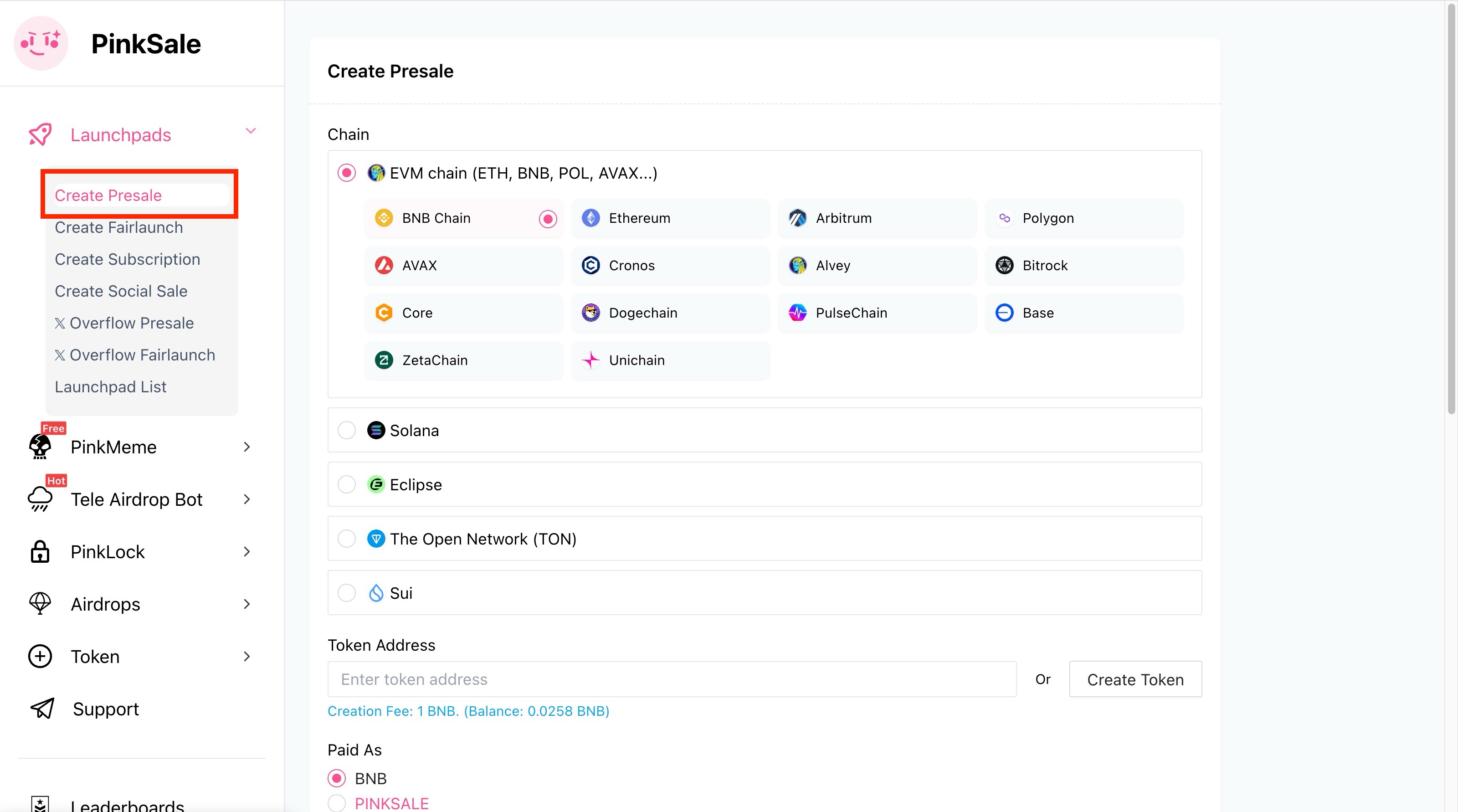 Create A Presale Manual Listing Step 1