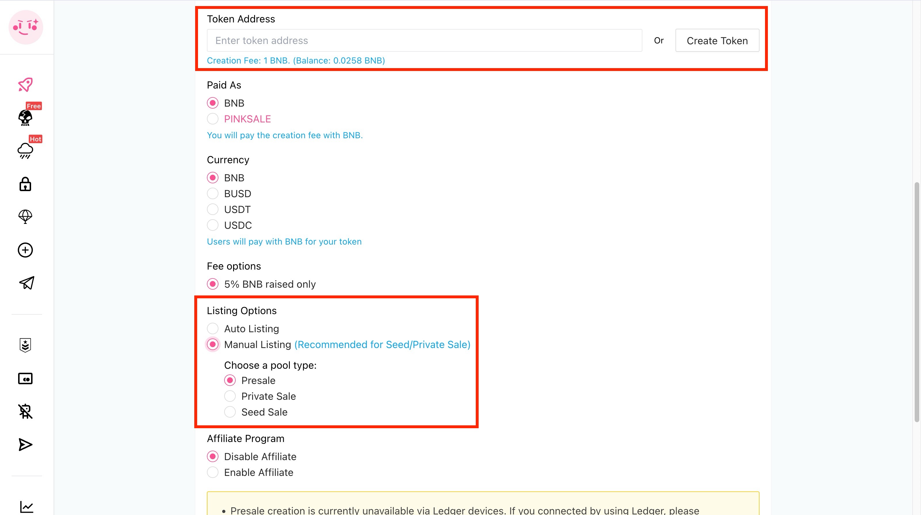 Create A Presale Manual Listing Step 2