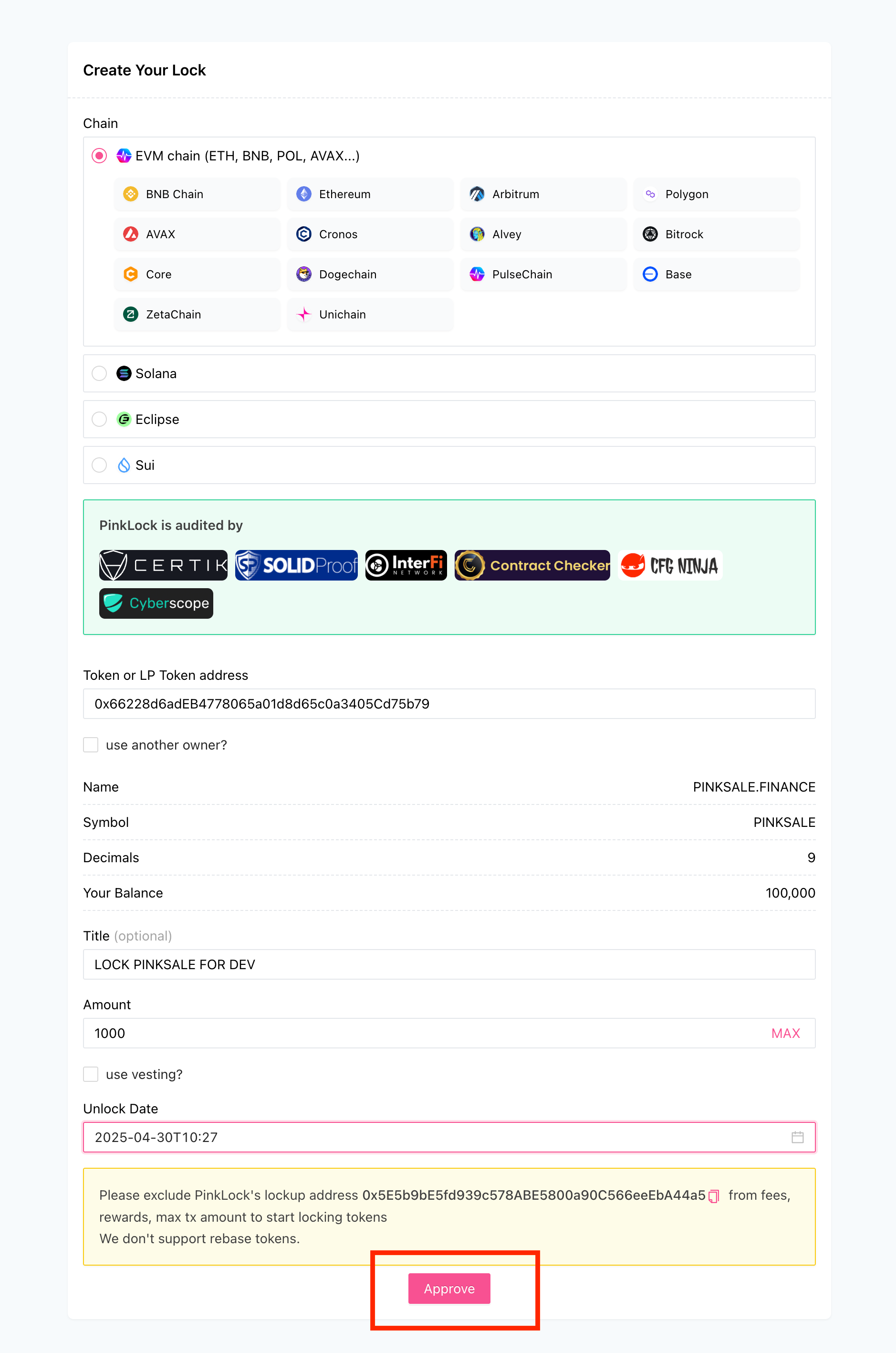 PinkLock - Simple Lock Configuration