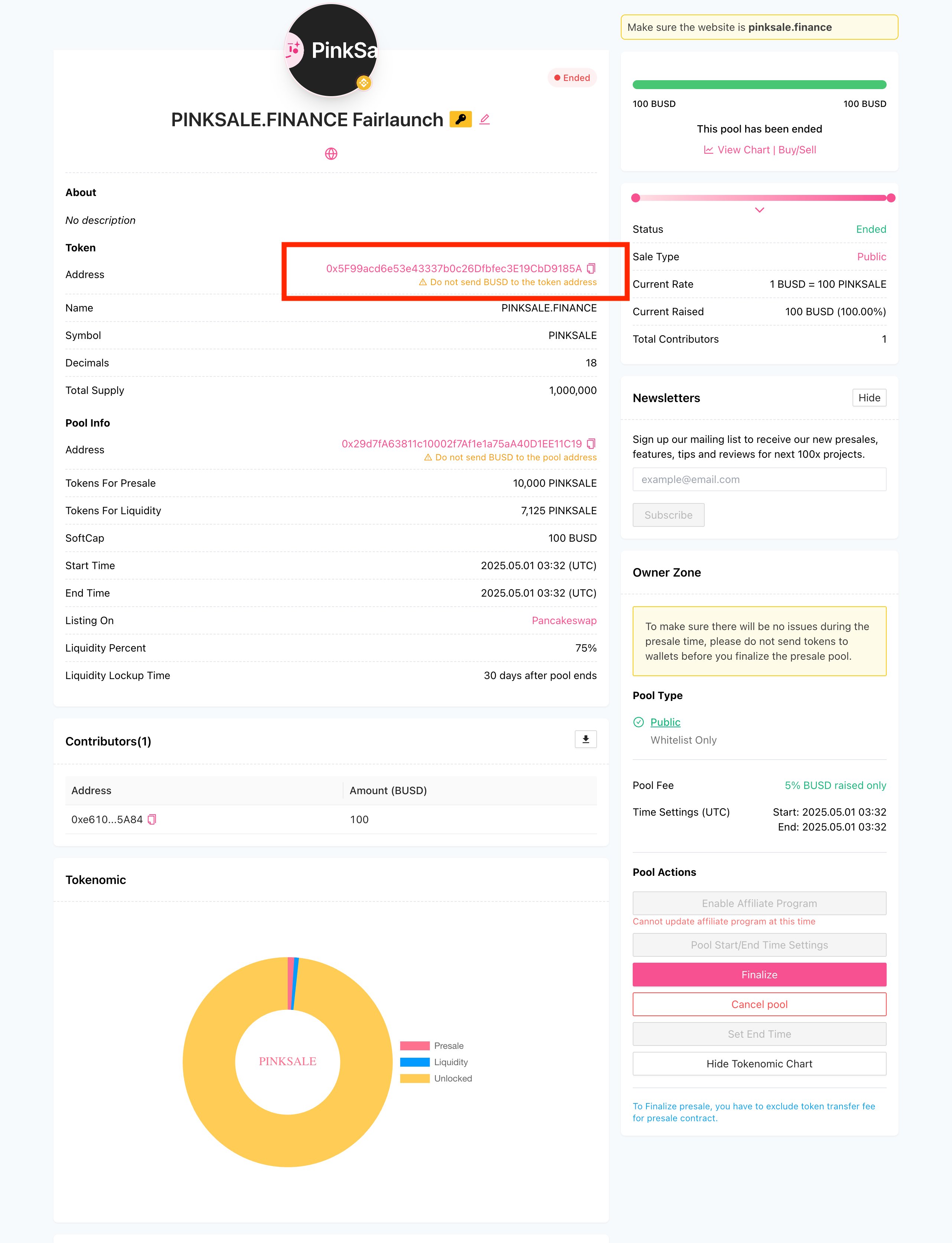 Finding Token Address on Pool Page