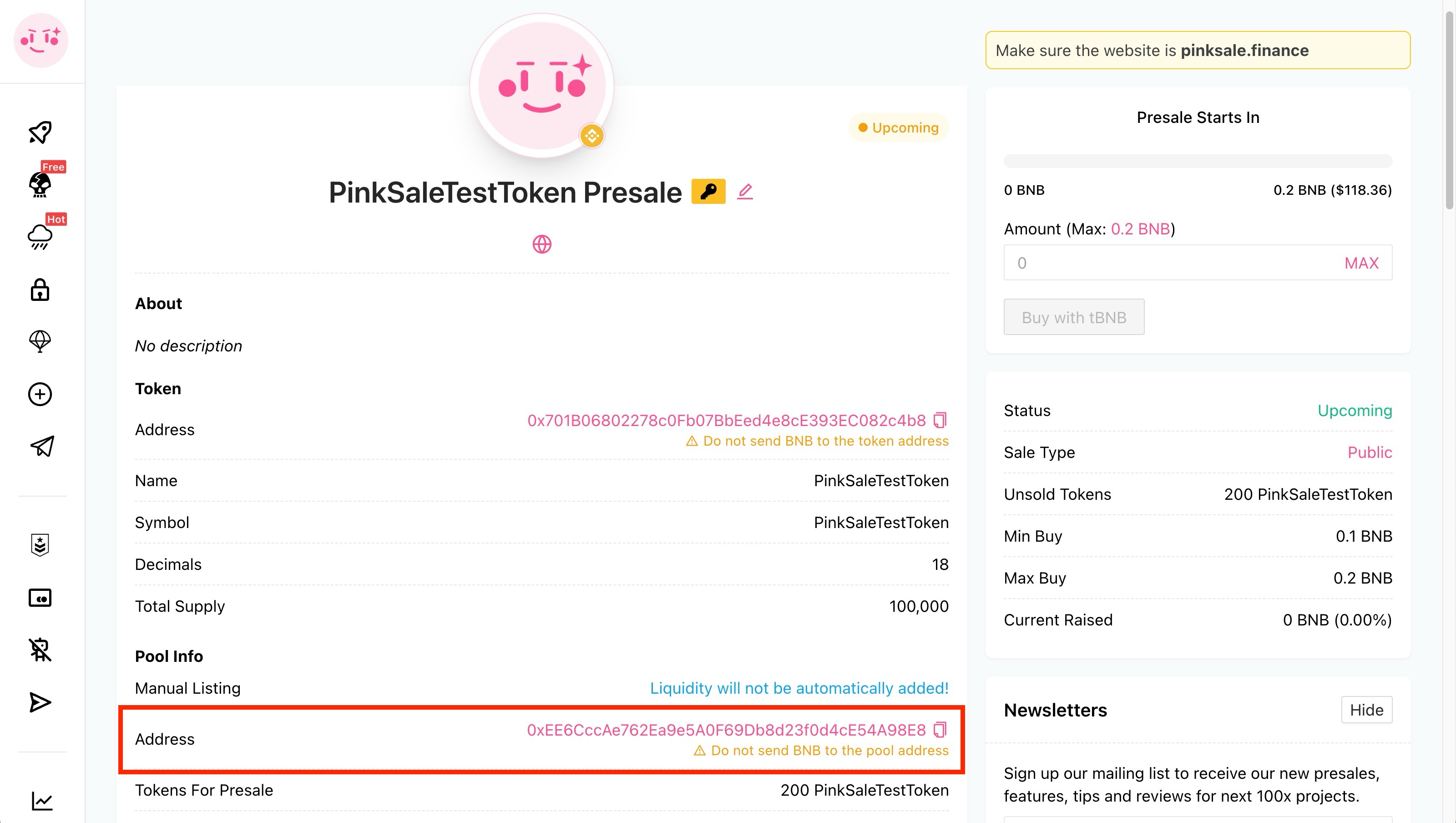 Finalize A Presale Manual Listing 1