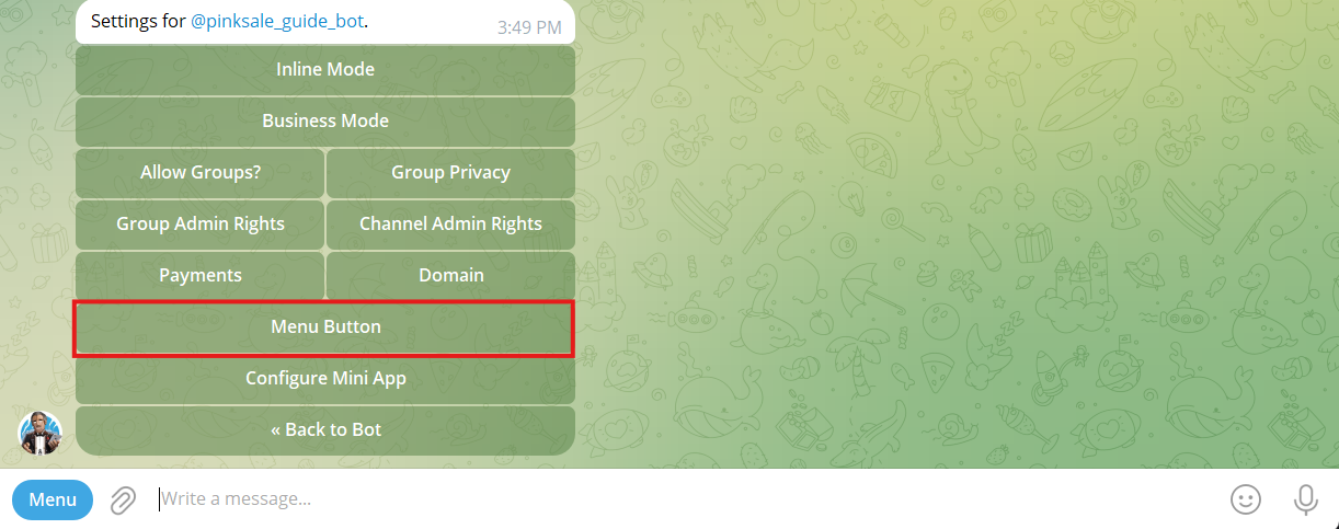 Choose Menu Button option