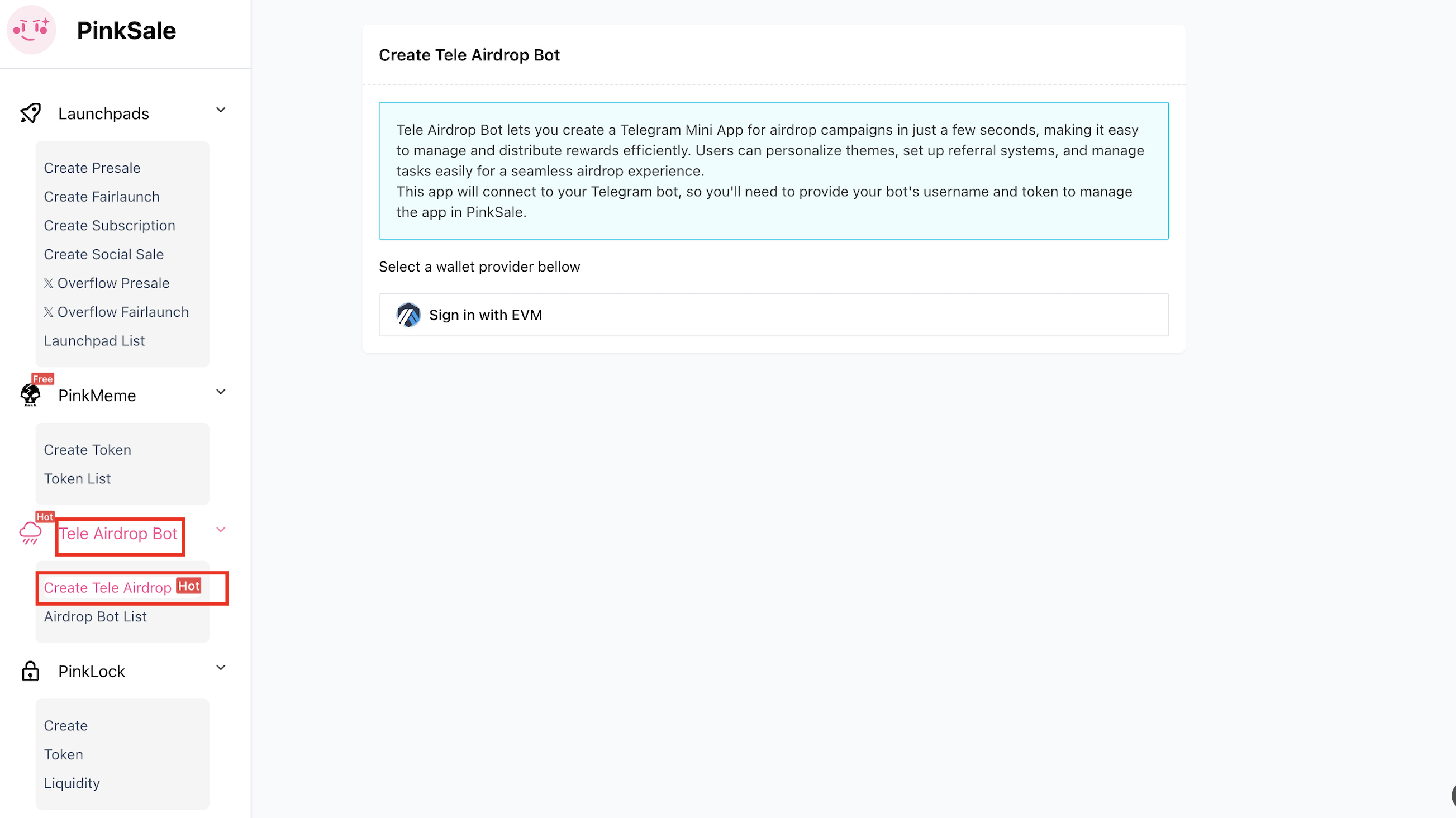 Navigate to Tele Airdrop Bot Creation