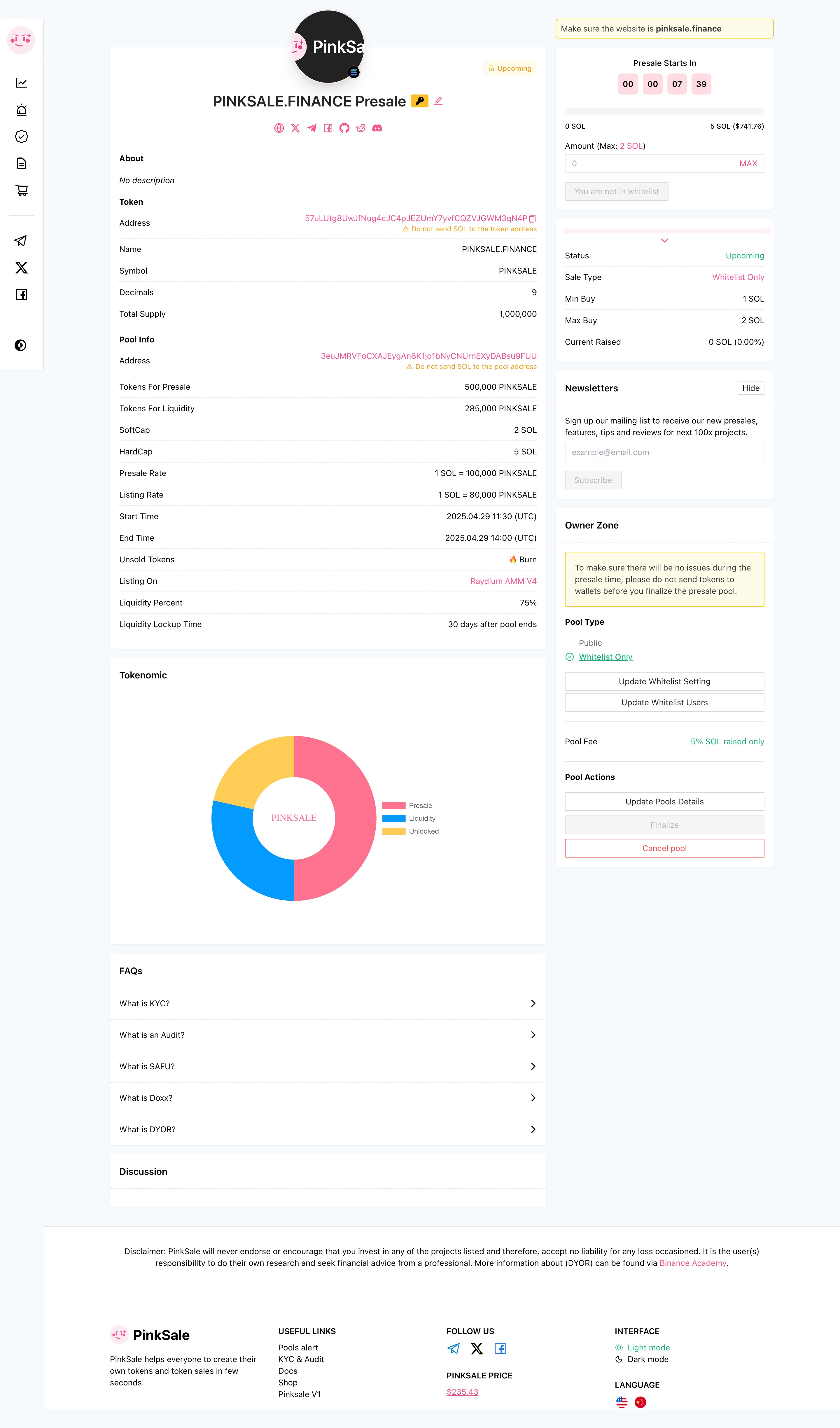Solana Presale Step 3 - Success Example