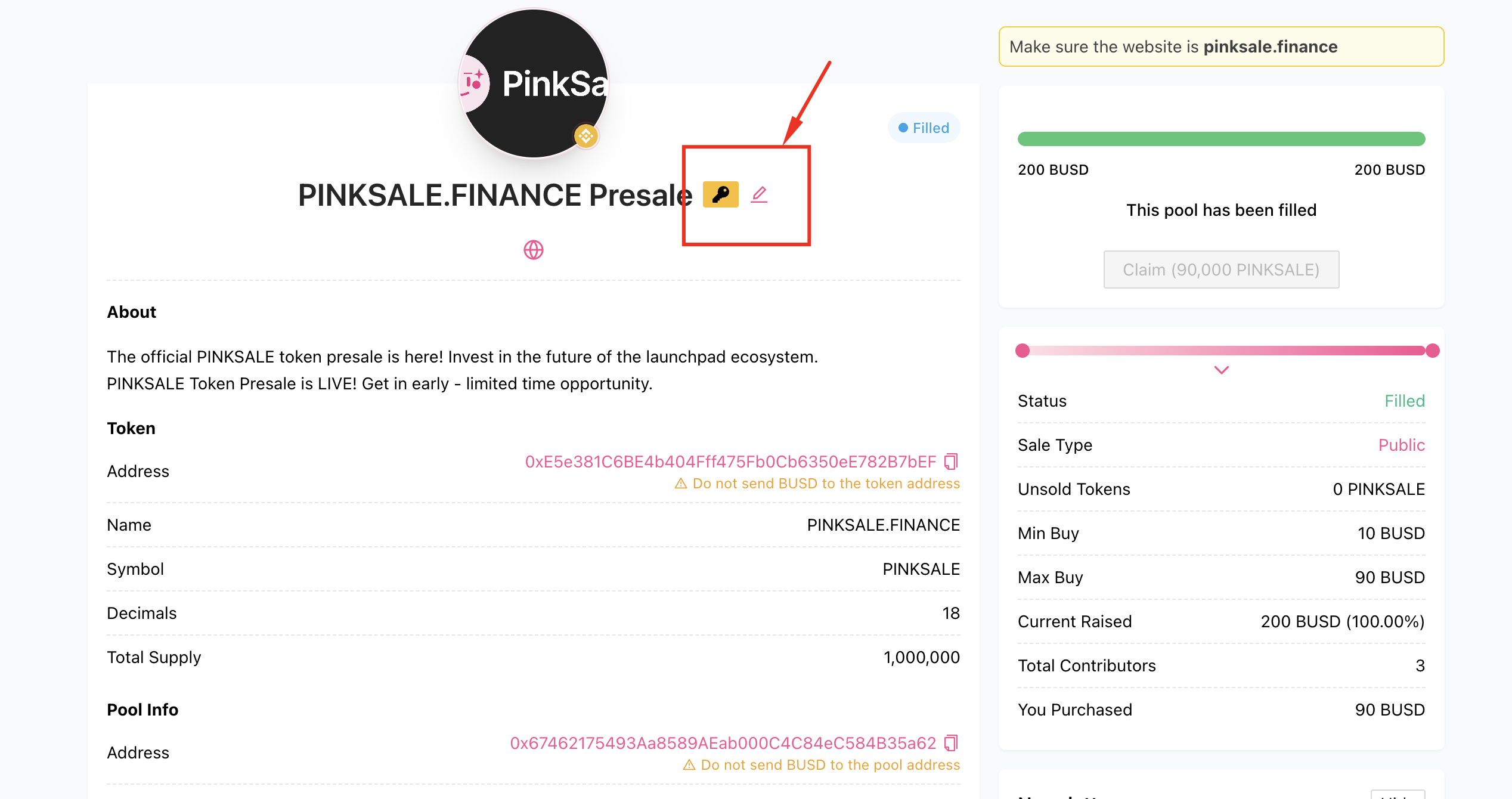Update Presale - Step 2 - Locating the Edit Icon