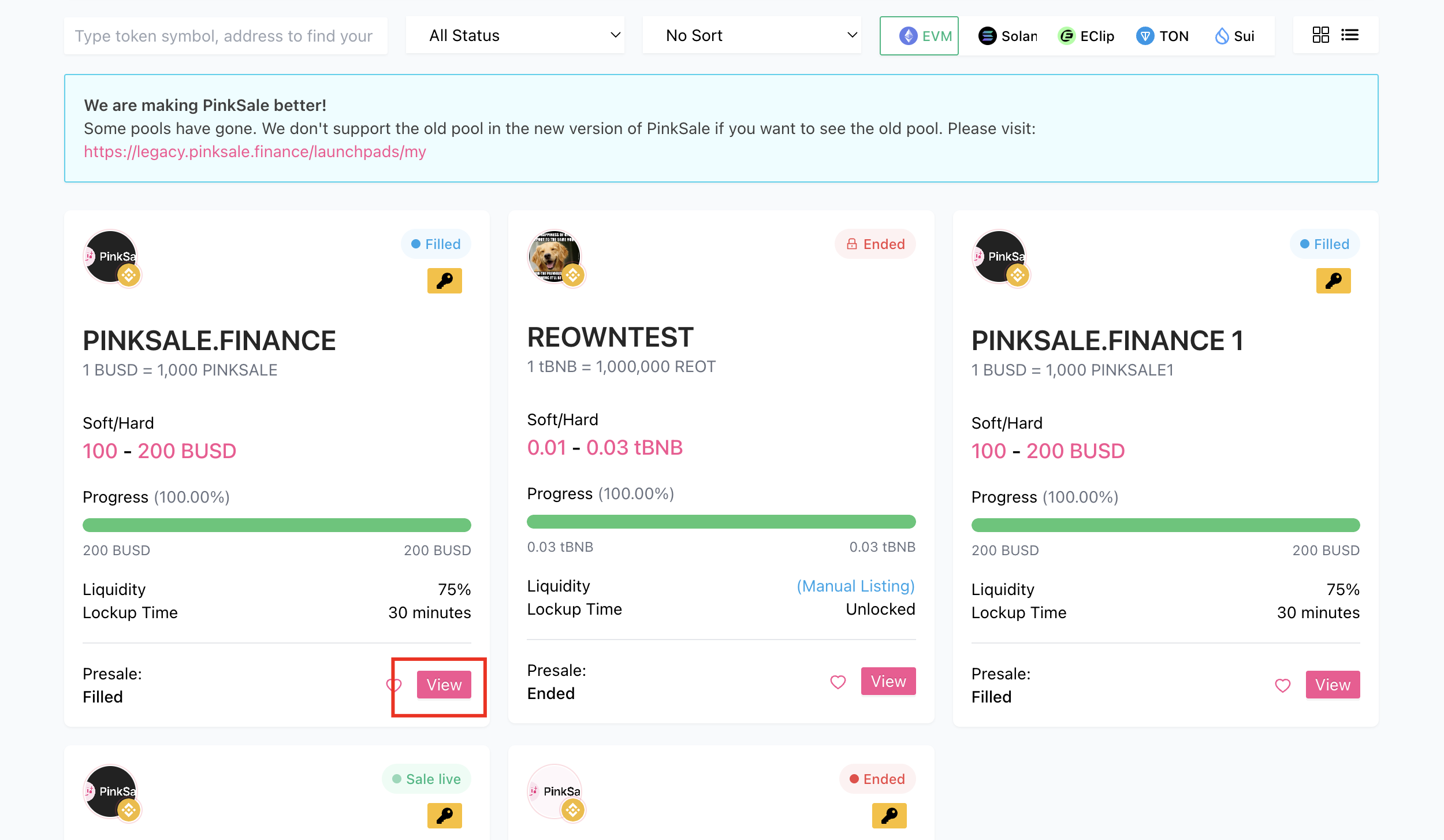 Update Presale - Step 1 - Finding Your Pool in My Contributions