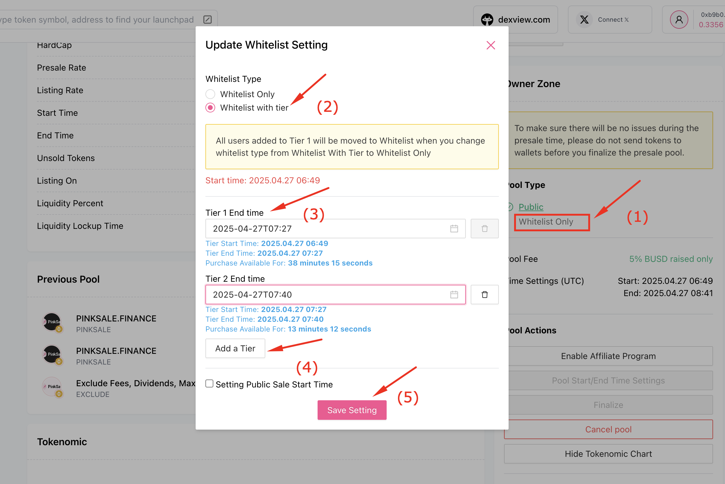 Whitelist Tiers - Setting Up Tier End Times